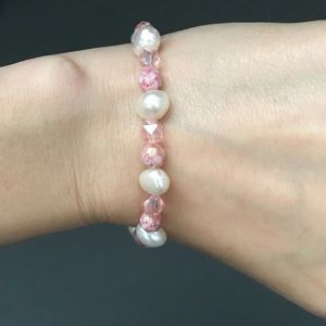 Handmade Pink Pearl Bracelet